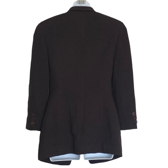 Donna Karan New York Chocolate Brown Wool Blazer Sz 4 - Picture 2 of 12